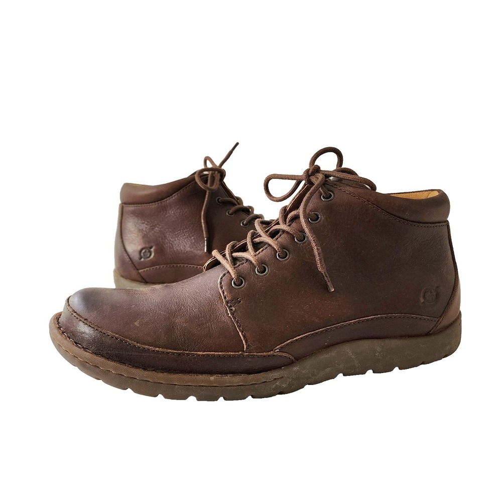 BORN Nigel Boot Brown Combo Size 11 Full Grain Leather Lace Up Chukka with Box